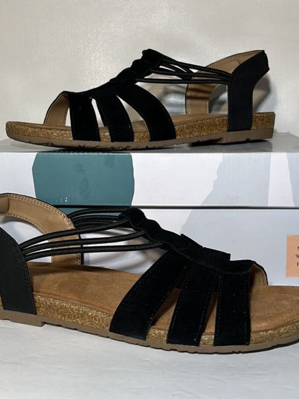 Earth Origins Laney Leather Suede Sling-Back Sandals